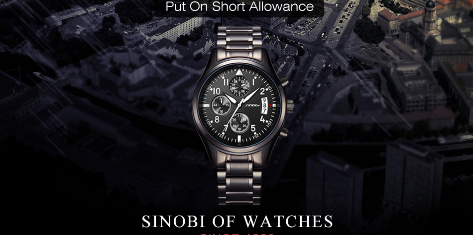 SINOBI Jam Tangan Pilot Chrono Pria - 9639 1
